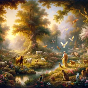 19. For Herren Gud formet av jorden alle dyrene på marken og alle fuglene under himmelen og førte dem til mennesket for å se hva han ville kalle dem; og det som mennesket kalte hvert levende vesen, det ble dets navn.