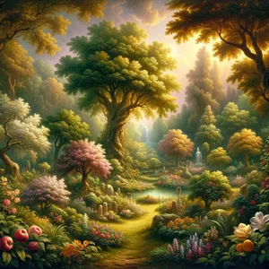 9. Og Herren Gud lot alle slags trær vokse opp av jorden, trær som var tiltalende å se på og gode å spise av; også livets tre midt i hagen og kunnskapens tre om godt og ondt.