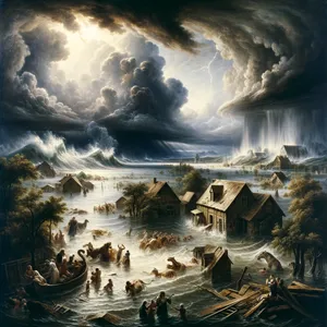 4. For om sju dager vil jeg la det regne over jorden i førti dager og førti netter. Jeg vil utslette fra jorden alt som jeg har skapt.»